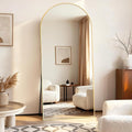 Arched Full Length Mirror 78"x35" - Floor Standing Body Mirror with Aluminum Frame,Leaning Hanging for Bedroom Cloakroom Living Room Gold