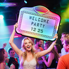LED Letter Bottle Presenter, VIP Bottle Service Sign, Hand Held Light Box with Color Change for Club, Bar, Party, Birthday, Store - Acrylic Frame with 4 Letter Sets & 2 Number Sets (Whiteboard Letters)