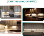 Under Cabinet LED Light Bar 12", Single Closet Light for Kitchen Counter Shelf Cupboard, Display Cases Back Lighting, 120V Wall Plug in, On Off Switch, 2 Light Bars, White Wires, Daylight