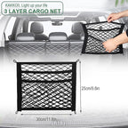3 Layer Small Cargo Net,Cargo Storage Pocket Net, Mesh Elastic Pouch Organizer with Mounting Screws Hooks for Car,Rv, Trunk,Boats,SUV, Truck (2 Pack,11.8 x 9.8Inch,30 x25cm)