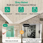 TokeShimi 60x36 Frameless Beveled Bathroom Mirror Rectangle, Tempered Rectangle Bathroom Vanity Mirror with 1" Beveled Edge, Shatterproof Modern Mirrored Wall Mounted for Living Room, Restroom