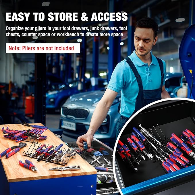 WORKPRO 2-Pack Plier Organizer Rack, Pliers Holder and Cutter Organizers, 20 Slots Tool Drawer Organizer, Plier Rack for Spring-Loaded, Regular and Wide-Handle Pliers (Pliers Not Included)