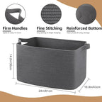 95L Extra Large Blanket Basket, 24" x 16.9" x 14.2" Woven Storage Basket for Living Room, Nursery Blanket Storage for Toys, Towels, Dirty Clothes (Grey)