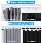 Room Divider Curtains Total Blackout Privacy Curtain Panel Room Thermal Insulated Noise Reduction Curtains for Bedroom Window Living Room Ceiling Track Curtain W 10 ft × H 8 ft Grey