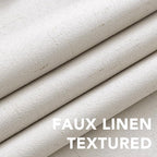 H.VERSAILTEX Primitive Linen Curtains 100% Blackout Curtain Drapes Burlap Fabric Curtains with White Thermal Insulated Liner, Grommet Top Drapes Living Room/Bedroom (2 Panels, 42 x 45 Inch, Ivory)