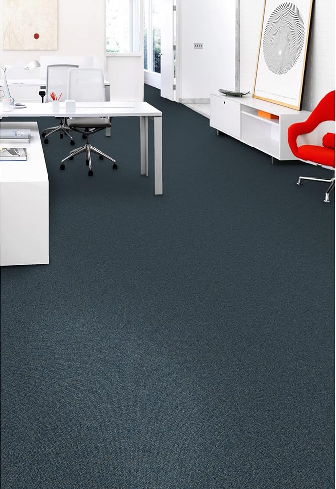 Mohawk Advance 24" x 24" Berber (Loop pile), 0.11" Pile Height, Carpet Tile, Nylon Fiber, Azure Color, (24 Tiles), (96 sqft/carton)