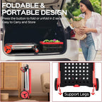 Collapsible Shopping Cart with Wheels, 200 lbs Capacity Grocery Cart on Wheels with Storage Crate, Platform Hand Truck with Foot Brake, Red