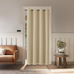ChrisDowa Blackout Curtains 80 Inches Long for Doorways and Closets, Thermal Insulated Temporary Room Dividers (1 Panel, Biscotti Beige, 34 x 80 Inch)