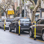 OrangeStar 8 Pack Delineator Post 48" Yellow Traffic Delineator Cones with Fixable Base for Road Safety, Parking Lots