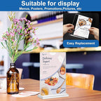 Acrylic Sign Holder 5.5 x 8.5, 10 Pack Double-Sided Stand up Table Top Clear Sign Holders, T Shape Plastic Acrylic Picture Frame Menu Flyer Paper Holder Display Stands for Office Store Wedding Party