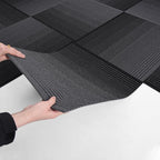 Carpet Tiles, Carpet Squares, Office Carpet Tiles Removable, Carpet Tile Flooring for Basement, 20" x 20" Berber (Loop Pile), Gradient Black, 0.24" Pile Height (12 Tiles, 32 sqft/Box)