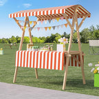 Outdoor Vendor Cart, Portable Cart with Canopy, Movable Stall Display Stand, Foldable Vending Stand Kiosk Display Trolley with Canopy, for Market, Street Food, Events(Orange 1,150cm/59in)