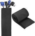 uxcell Hook and Loop Cable Management Sleeve, 6.6ft x 1.2 Inch Flexible Cable Wrap Covers Wire Hider, Cord Organizer and Cable Protector for Desk TV Computers, Black