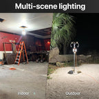 LED Temporary Work Light: 100W 15000Lumen with Brightness Adjustable Switch, 4 Deformable Panels Linkable Hanging Work Light, Portable 5000K Led Work Light for Workshop Construction Site Garage
