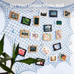 2 Pack Fish Net Decorations, 80x40 Inch Haze Blue Fishing Net Decor for Under The Sea Hawaiian Beach Them Party, 3mm Thick Natural Cotton Versatile Nautical Netting for Party Wall Table Ceiling Decor