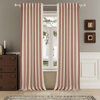 DUALIFE Baby Pink Blackout Curtains 102 Inch Length 2 Panels Set for Living Room Bedroom Rod&Back Tab Thermal Insulated 100% Black Out Linen Drapes Room Darkening Window Curtains 72" x 102"