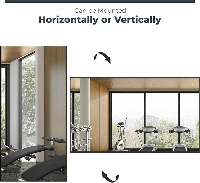 Nano Full Length Mirror Shatterproof Oversized Full Body Glassless Mirror for Home Gym Dance Studio and Workout Room 36" x 72" Chrome