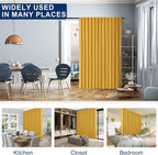 Hiasan Patio Sliding Door Room Divider Curtain Privacy Blackout Thermal Insulated Curtains with Back Tab & Rod Pocket for Bedroom Partition, Living Room Shared Office(100 x 96 Inches, Yellow)