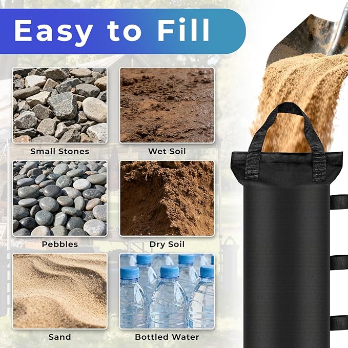 Canopy Weights Sand Bags 4 Pack Canopy Weight Bag SandBags for Canopy Legs Outdoor Pop Up Tent Gazebo Weights Set of 4 (4)