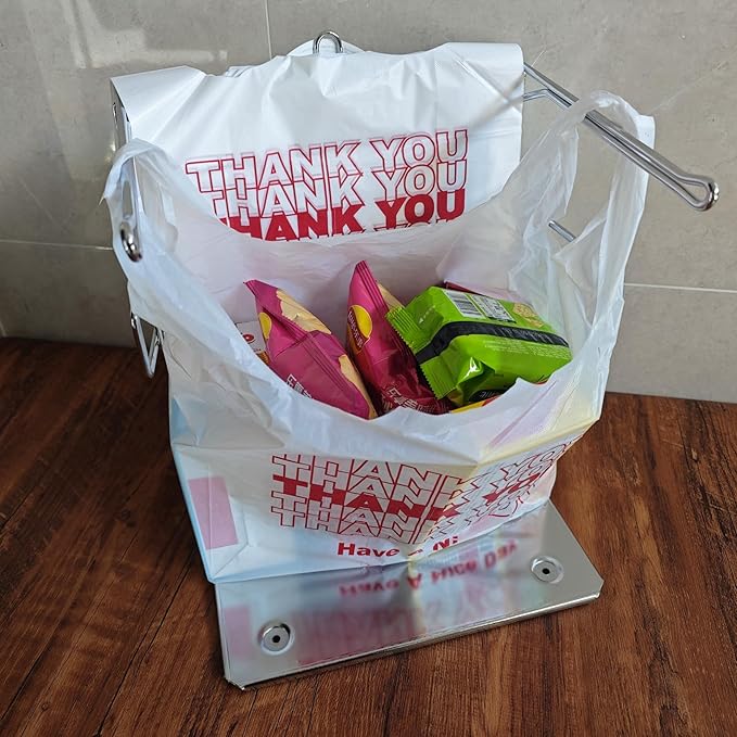 CozyNova Stainless Steel Grocery Bag Holder - Detachable Organizer for Plastic Bags - Perfect for Grocery Store, Farmers Market, and Business Use - Durable and Stylish Metal Shopping Bag Holder.