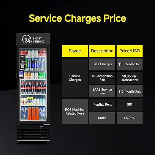 HAHA Smart AI Vending Machine with Card Reader, Combo Snack & Drink Machine, 6-Layer 252 Cans Capacity Refrigerated AI Visual Recognition & App Management US360CT (Black, AI mini)