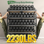 72.2" H Garage Shelves 2230LBS Storage Shelves, 5 Tier Adjustable Metal Shelving, Heavy Duty Shelving for Storage, Basement, Warehouse, Pantry, Kitchen, 35.5" W x 19.5" D x 72.2" H, Black