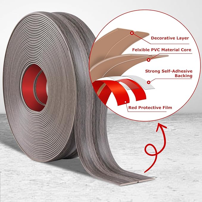Flexible Wall Corner Protector Moulding Trim Peel and Stick Wall Corner Guards Edge Protector Self Adhesive Molding Trim Strip for Edge Ceiling (Brown Walnut Wood Grain, 2.4 in x 20 Ft)