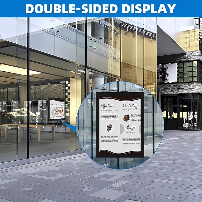Magnetic Frames for Refrigerator, 20 Pack Double Sided Magnetic Sign Holder 8.5 x 11 for Display Picture Paper Document Flyer Page, Reusable Adhesive Frames for Walls Door Window Glass