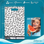 JinRuiKJ Poly Mailers with Handle 12x15.5 Inch 50 Pcs, Easy to Carry Packaging Bags for Small Business, Thank You Shipping Bags with Self Adhesive Strip, Tearproof and Waterproof - Black leopard
