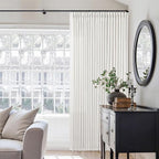 100 Inch Width Curtains 96 Inches Long Pinch Pleat Linen Semi Sheer for Patio Sliding Door Light Filtering Pleated Drapes Back Tab Ivory Beige White Extra Wide 100 x 96 Curtain for Living Dining Room