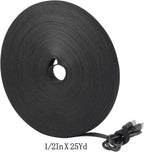 Cable Ties Reusable Straps Cable Wire Management Roll Black Fastening Double Sided Hook and Loop Tape 25Yard(3/4 inch)