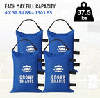 CROWN SHADES Sand Bags for Canopy Legs (150 LBS) Sandbags for Weight, Canopy Weights, Pop Up Tent Weights Bags, Blue (Unfilled)