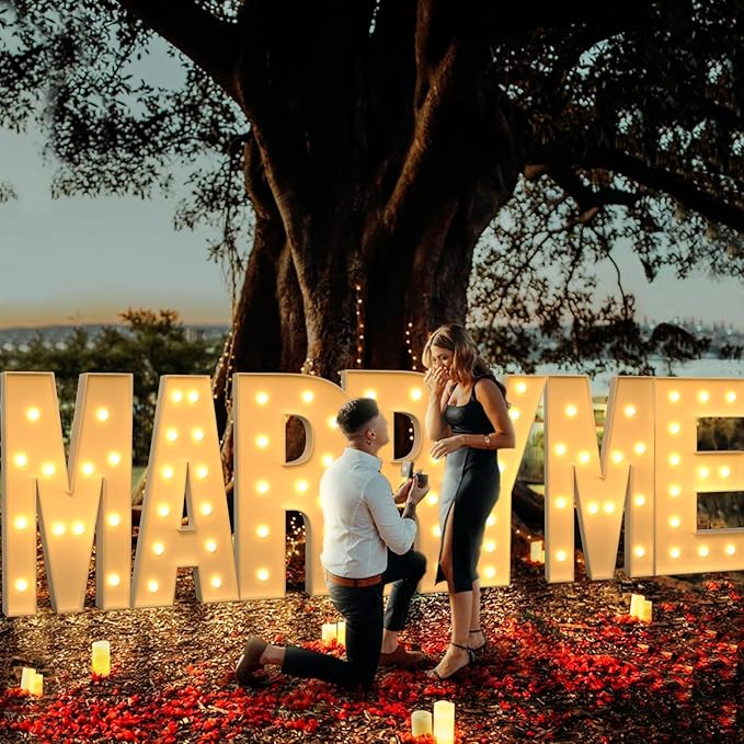 imprsv Marquee Light Up Letters, 4FT Mosaic Letters with Light for Baby Shower Graduation Party Decor, Large F for Engagement Wedding Party Decorations (Need to Assemble)