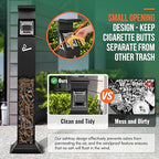 AIWFL Commercial Trash Can with Removable Inner Barrel, 3 Openings, All-Metal Construction, Standing Trash Bin for Outside Sidewalks Roadside Hotel Scenic Area