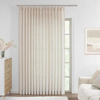 Vision Home Natural Pinch Pleated Semi Sheer Curtains Textured Linen Blended Light Filtering Window Curtains 108 inch for Living Room Bedroom Patio Pinch Pleat Drapes with Hooks 1 Panel 84" Wx108 L