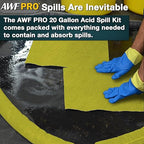 AWF PRO 20 Gallon Battery Acid Spill Kit, 59 Pieces – 20 gal DOT Approved Drum, Socks, Pads & Pillows, & Accessories