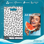 JinRuiKJ Poly Mailers with Handle 10x13 Inch 25 Pcs, Easy to Carry Packaging Bags for Small Business, Thank You Shipping Bags with Self Adhesive Strip, Tearproof and Waterproof - Black leopard