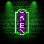 Vertical open sign Vertical Open Led Sign Neon Sign business window light vertical open signs for business (Mix color 4 LARGE SIZE 35x19")