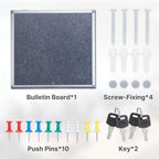 Enclosed Bulletin Board 28x26 Inch Outdoor Notice Board Tamper-Proof Flannel Lockable Display Cases with Aluminum Frame, All Weather Pinboard for Hospital, Restaurant Kitchen, Office