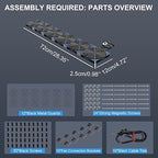 120mmx6 720mm Adjustable Computer PC Box Vent Fans 3V-12V Speed Controller for Flexible Arrange Cabinet Rack Space Window Wall Server Mining Rig Chicken Coop Exhaust Cooling
