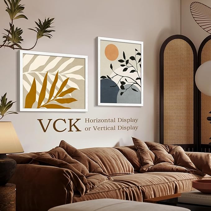 VCK 22x28 Poster Frame Set of 5 - White, Exclusive Wood Grain Picture Frame - Wall Hanging