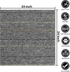 24 * 24in Self-Adhesive Carpet Tiles, Peel and Stick Floor Squares for Home Office, Removable Decorative Rug Mat, Easy Install, Sound Absorbing (10Pcs Light Grey)