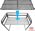 AxcessAbles DJ BOOTH XL 58" wide x 29" deep DJ Facade Table | Portable Extra Wide DJ Table Booth with Black and White Scrims, Carry Cases | Large DJ Controller Stand | Music Mixer Stand
