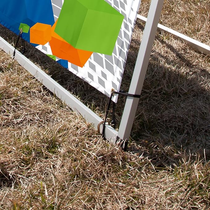Vispronet Horizontal A-Frame Banner Stand – 3ft x 10.5ft Aluminum Outdoor Banner Holder, Portable Display for Promotional & Sporting Events, Sideline Accessories, Frame Only