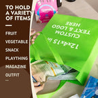 Custom Tote Bags 100pcs, Yellow Non-woven Tote with Logo, Reusable Bag with Durable Handle, Ideal for Grocery Shopping, Gifts Wrapping & Travel