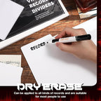 Facmogu 20PCS Vinyl Record Dividers, Upgrade Thicker 12" Plastic Vinyl Record Divider, Reusable DIY Blank Album Vinyl Separators for LP DVD Record Organization, Writable 33 RPM Record Dividers - White