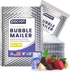 300-Pack Insulated Silver Thermal Bubble Mailers 18 x 23 - Waterproof Metallic Foil Self-Sealing Padded Envelopes for Cold Shipping, Perishables, Food, Cosmetics, Pharmaceuticals