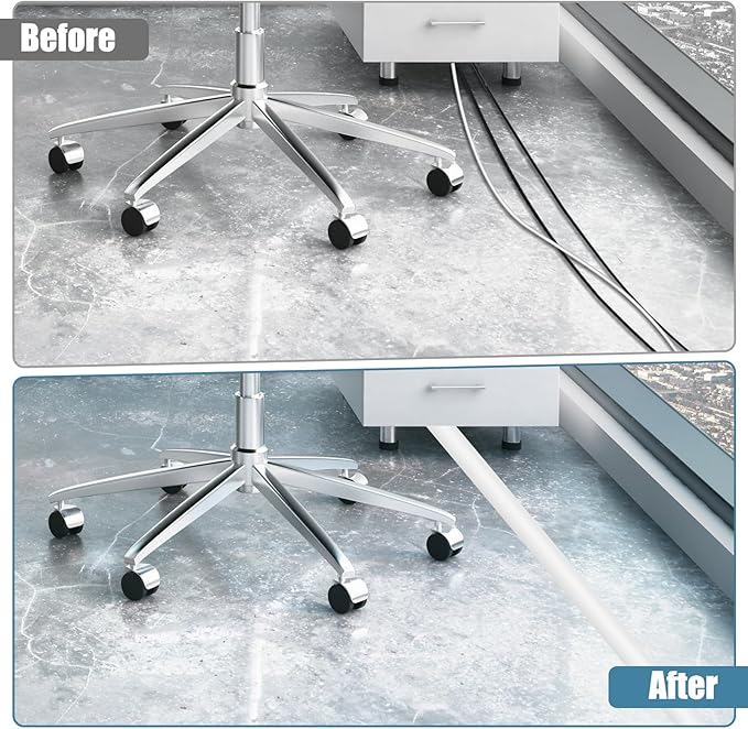 Floor Cord Covers for Wires 20FT Cable Hider Wire Coverr Self Adhesive Cord Hider Floor for Offices, Homes, Workshops, Warehouses Cable Cavity 0.47" W x 0.27" H