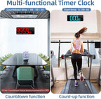 Large Digital Wall Clock Timer 13.5" Large Display Available In 11 Color Modes LED Wall Clock with Temperature Day of the Week Clock Auto-Dimming for Home Gym Office 2 Groups Alarm 25 Music Ringtones