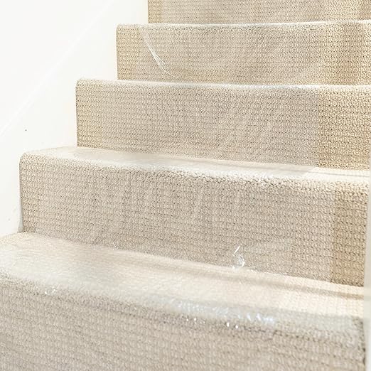 Clear Heavy Duty Temporary Self Adhesive Carpet Protector 36" x 200' - 2.5mil. Carpet Protection Film for Carpet Floor, Stair Rugs, Reverse Wound, Paint & Waterproof carpet cover Easy Unwind, Strong